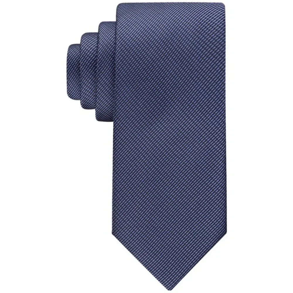 CALVIN KLEIN Men's Stitch Solid Textured Tie Purple OS B4HP